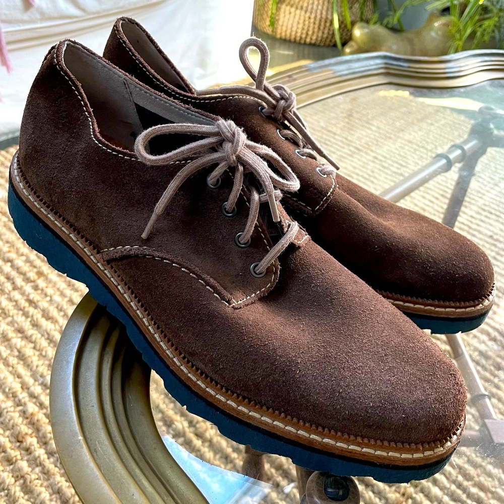 Clarks Frelan Walk Brown Suede Oxford Shoes Sz 10